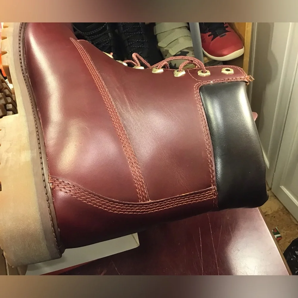 Timberland Heritage 6 Inch Sz 13M Men's Merlot Color Leather TB 0A22W9 - Picture 15 of 16